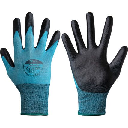 Dyflex® Air, Cut Resistant Gloves, Black/Blue, EN88:2016.2.X.4.2.B, PU Palm, Dyneema®, Size 10