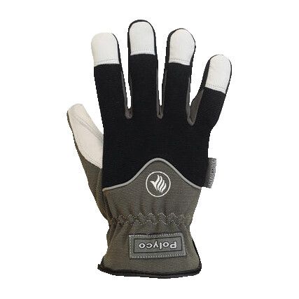 FM2 Freezemaster II, Cold Resistant Gloves, Black/Grey/White, Fleece Liner, Leather Coating, Size 9