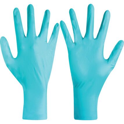 Finite FNG100 Disposable Gloves, Green, Nitrile, 4.7mil Thickness, Powder Free, Size M, Pack of 100
