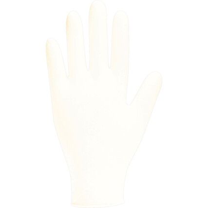 GL8182, Disposable Gloves, White, Latex, Level 1 -4/S4, Powdered, Pk-100, Size M