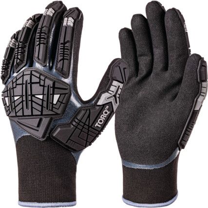 TORQUE CYCLONE FULLY COATED NITRILE IMPACT GLOVE SIZE (M-8)