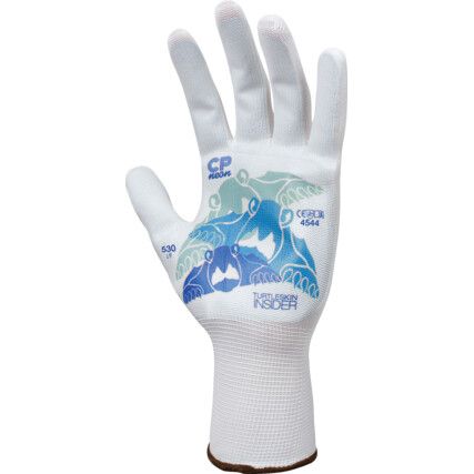 530 CP Neon Insider, Puncture Resistant Gloves, Blue/White, TurtleSkin Protective Fabric®, Uncoated, EN388: 2003, 4, 5, 4, 4, Size S