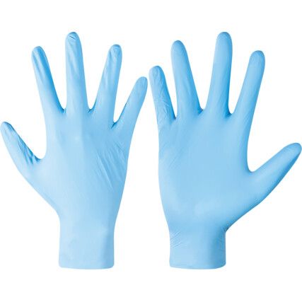 60596 U-Fit Disposable Gloves, Blue, Nitrile, 4mil Thickness, Powder Free, Size S, Pack of 100
