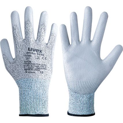 Unidur, Cut Resistant Gloves, Grey,  PU Palm, Elastane Liner, EN388: 2016, 4, 3, 4, 2, B, Size 9