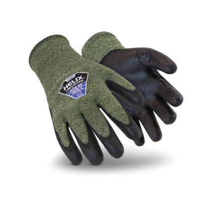 Cut Resistant Gloves, Green, Nitrile Palm & Finger Tips, Knitted Liner, EN388: 2016, 3, X, 4, 3, D, Size 7