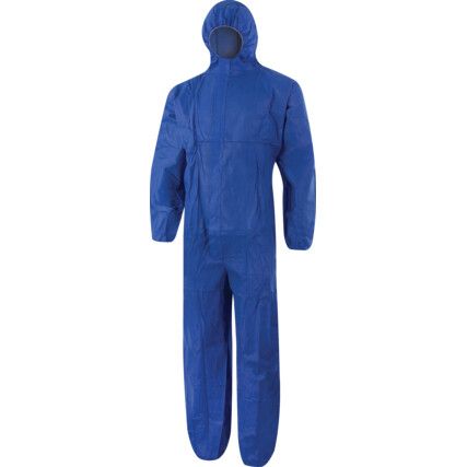Disposable Hooded Coveralls, Type 5/6, Blue, 2XL, 52-54" Chest