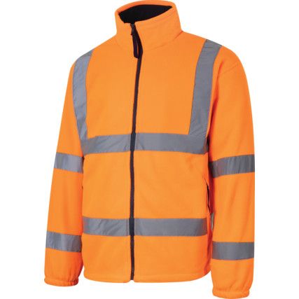 Hi-Vis Fleece Jacket, EN20471 Orange, Large