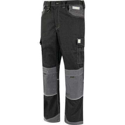 Mens Work Trousers, Black, 36" Waist, Regular Fit, 31" Leg