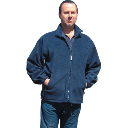 Fleece Jacket, Reusable, Unisex, Navy Blue, Fleece/Polyester, XL