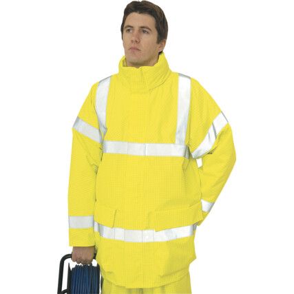 Flame Retardant Jacket, Yellow, Carbon Fibre/Cotton/Polyester, L