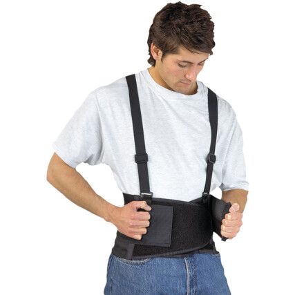 Back Support Belt, Latex/Polyester, 36 - 38in. Waist, Hook and Loop Closure, L
