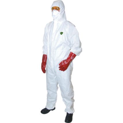 Disposable Hooded Coverall, White (S)