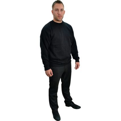 Sweatshirt, Black, Cotton/Polyester, L