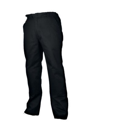 Work Trousers, Unisex, Black, Poly-Cotton, Waist 30", Leg 33", Long