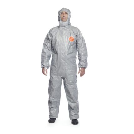 Labo, Chemical Protective Coveralls, Disposable, Type 5/6, White, Tyvek® 500, Zipper Closure, Chest 36-27", S