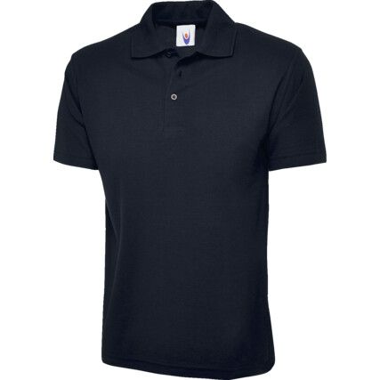 Polo Shirt, Men, Navy Blue, Cotton/Polyester, Short Sleeve, L