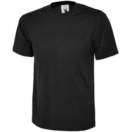 T-Shirt, Men, Black, Cotton, Short Sleeve, L
