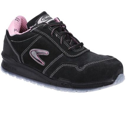 Alice, Safety Trainers, Women, Black/Pink, Leather Upper, Aluminium Toe Cap, S3, Size 6