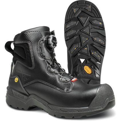 Unisex Safety Boots Size 3, Black, Leather, Composite Toe Cap, ESD
