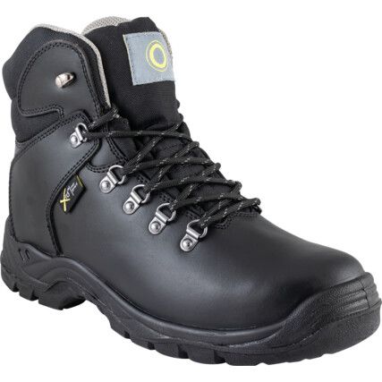 Metatarsal Safety Boots, Size, 10, Black, Leather Upper, Steel Toe Cap