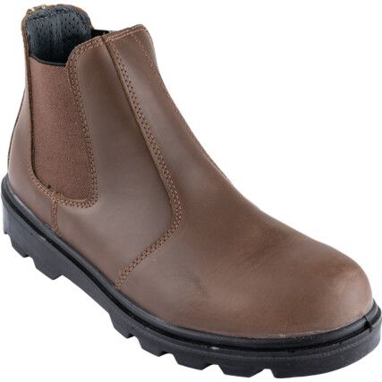Safety Boots, Size, 9, Brown, Leather Upper, Steel Toe Cap