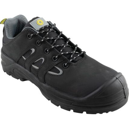 Safety Trainers, Black, Leather Upper, Composite Toe Cap, S3, Size 8