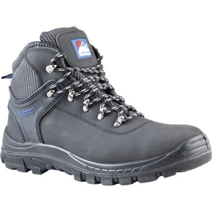 Unisex Safety Boots Size 8, Black, Leather