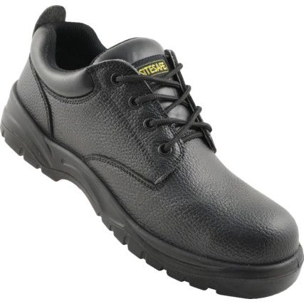 Safety Shoes, Unisex, Black, Leather Upper, Steel Toe Cap, S1P, SRC, Size 10