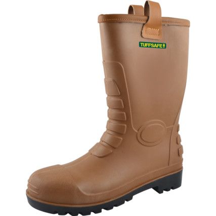Rigger Boots, Unisex, Tan, Polyurethane Upper, Steel Toe Cap, S5, Size 7