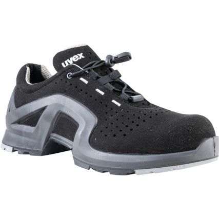 Safety Trainers, Unisex, Black, Wide Fitting, Synthetic Upper, Composite Toe Cap, S1, ESD, Size 6