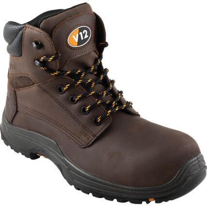 Bison, Unisex Safety Boots Size 9, Brown, Leather, Composite Toe Cap