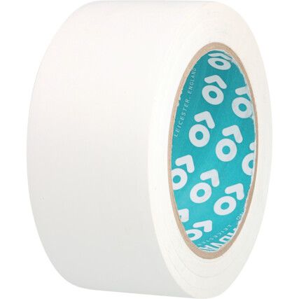 AT8 Adhesive Floor Marking Tape, PVC, White, 50mm x 33m