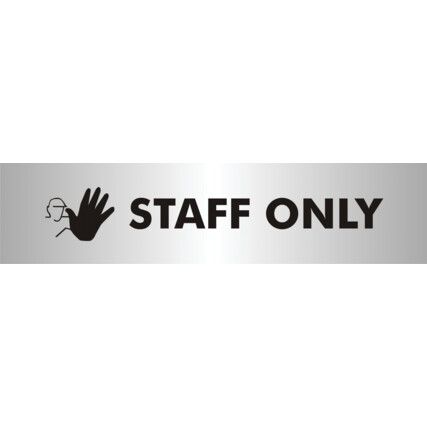 Office Sign Staff Only Aluminium Sign 190mm x 45mm