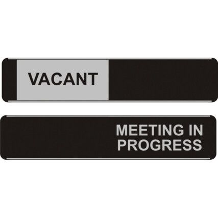 Sliding Sign Vacant/Meeting In Progress 255mm x 52mm