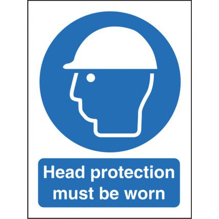 Head Protection Must be Worn Polycarbonate Sign 300mm x 400mm