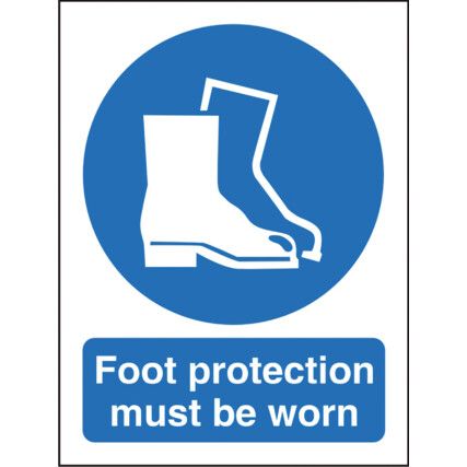 Foot Protection Must be Worn Polycarbonate Sign 300mm x 400mm
