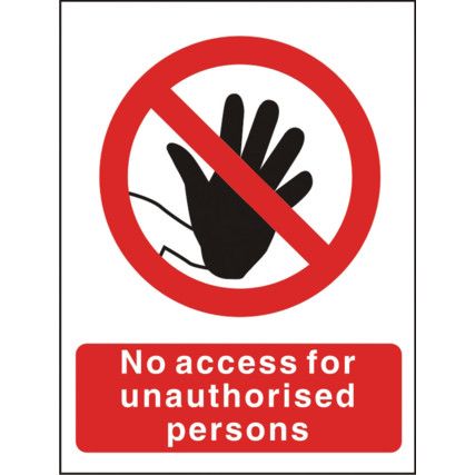 No Access for Unauthorised Persons Polycarbonate Sign 400mm x 300mm