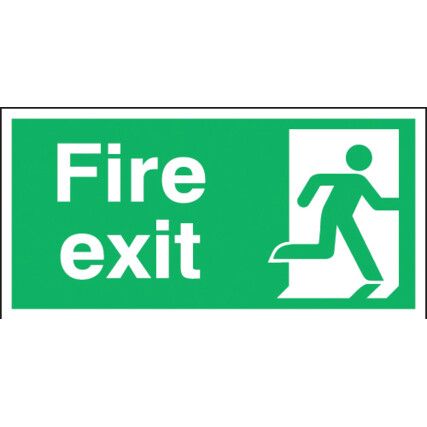Fire Exit Right Vinyl Sign 300mm x 150mm