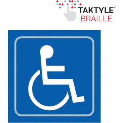 Disabled Graphic Sign Blue Taktyle 150mm x 150mm