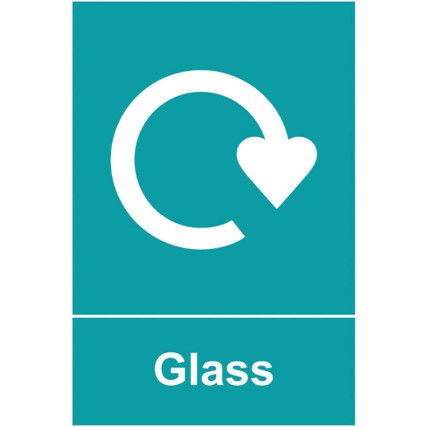 Glass Recycling Sign Self Adhesive Vinyl 150mm x 200mm