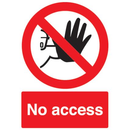 No Access Rigid PVC Sign 297 x 420mm