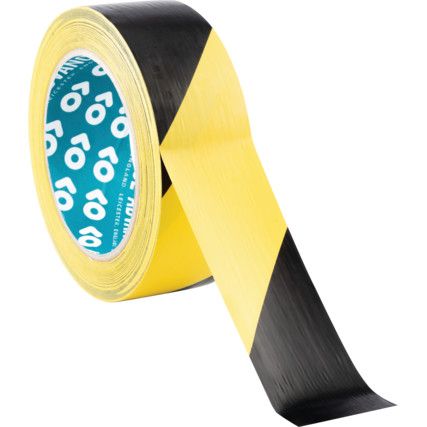 AT8 Adhesive Hazard Tape, PVC, Yellow/Black, 38mm