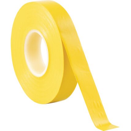 AT7 Electrical Tape, PVC, Yellow, 12mm x 20m, Pack of 1