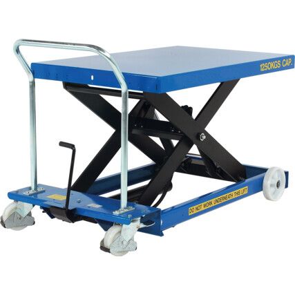 Scissor Lift Table, Manual, 150kg Lifting Capacity, 760mm x 450mm x 255 - 780mm