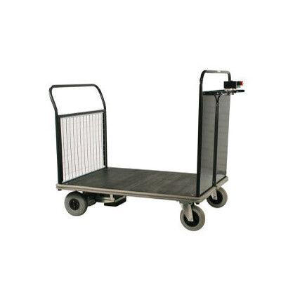 POWERED PLATFORM TRUCK - STEEL END WITH MESH OPP END - LARGE
