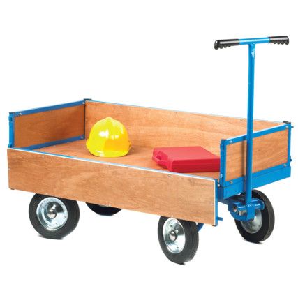 Hand Drawn Truck, 1500mm x 505mm, 1000kg Rated Load, Pneumatic Wheels