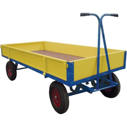 NT490B Hand Drawn Truck, Plywood Sides 1220mm x 760mm x 400mm, Pneumatic Tyres