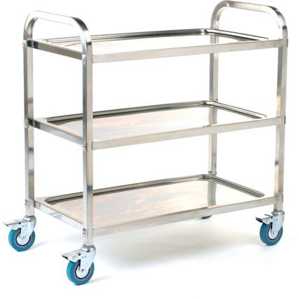 Shelf Trolley, 100kg Rated Load, Braked Swivel Castors, 895mm x 850mm
