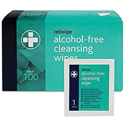 RELIWIPE ALCOHOL FREE CLEANSING WIPES (NON STERILE) (BX-100)