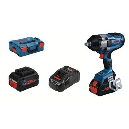 GDS 18V-1000 Cordless Impact Wrench, 1/2in. Drive, 18V, Brushless, 1000Nm Max. Torque, 2 x 8.0Ah Batteries